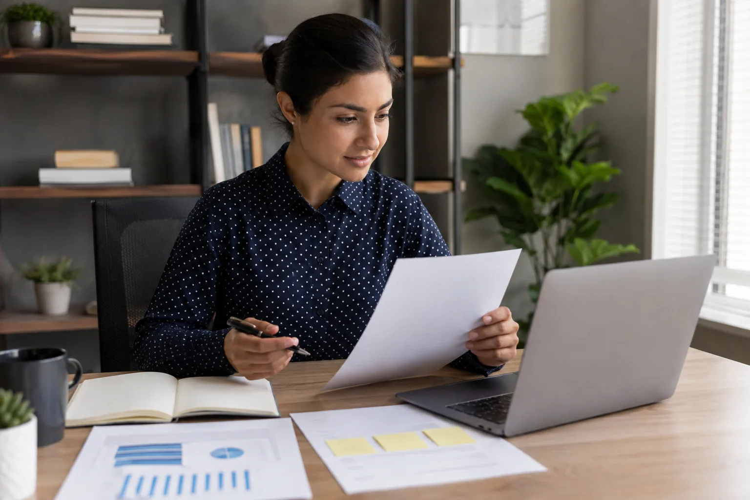 A job candidate reviews a written offer beside market-pay charts and negotiation notes
