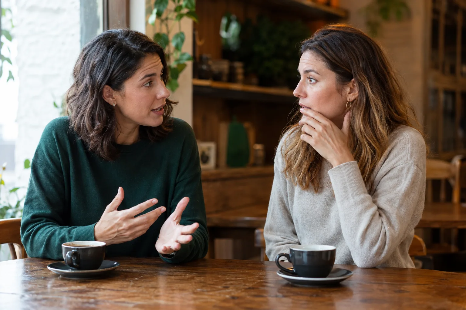 A friend tells a woman that her ex has been asking about her